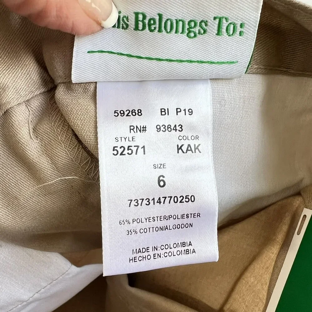 Lot Of 2 Classroom Uniforms Girls Bermuda Shorts Size 6 Khaki NEW